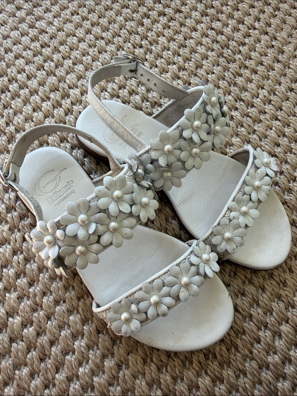 Gallucci White Floral Strap Kids Sandals size 29 - Picture 2 of 12